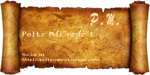 Peltz Ménrót névjegykártya